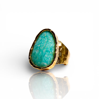 Amazonite Teardrop Cocktail Ring