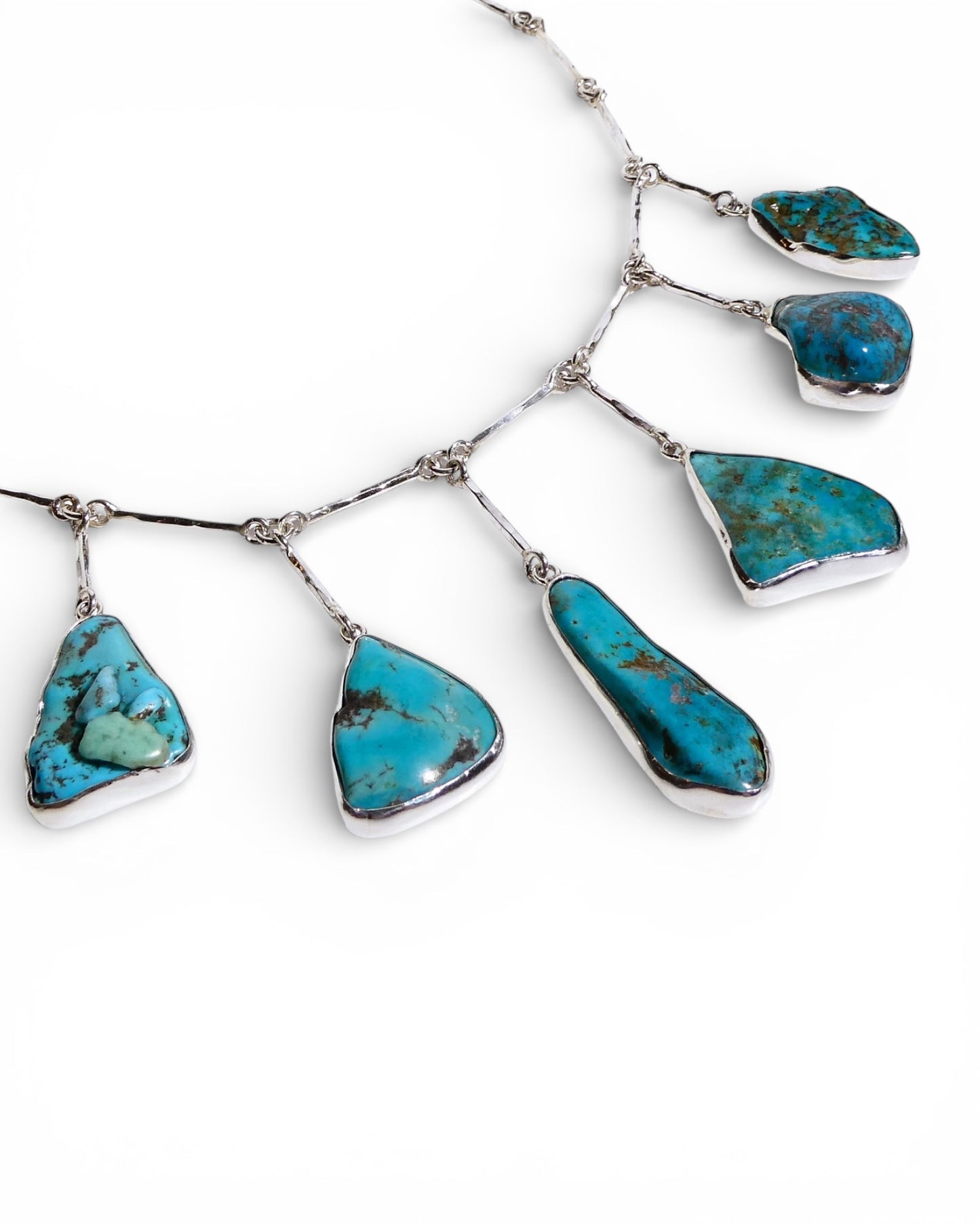 Turquoise and Sterling Silver Dangle Necklace