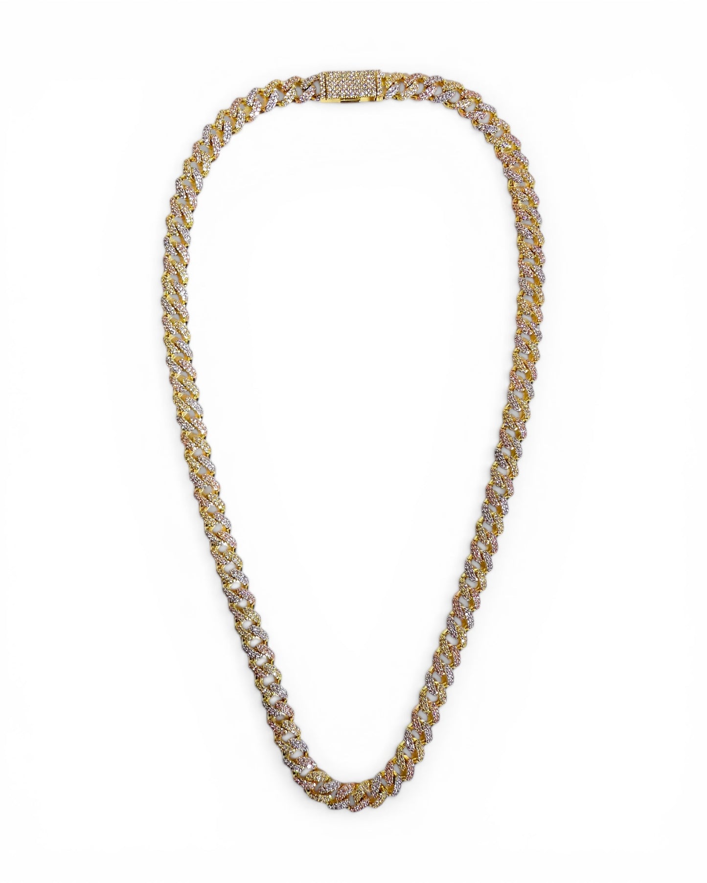 Gold Pavé Crystal Cuban Chain Necklace