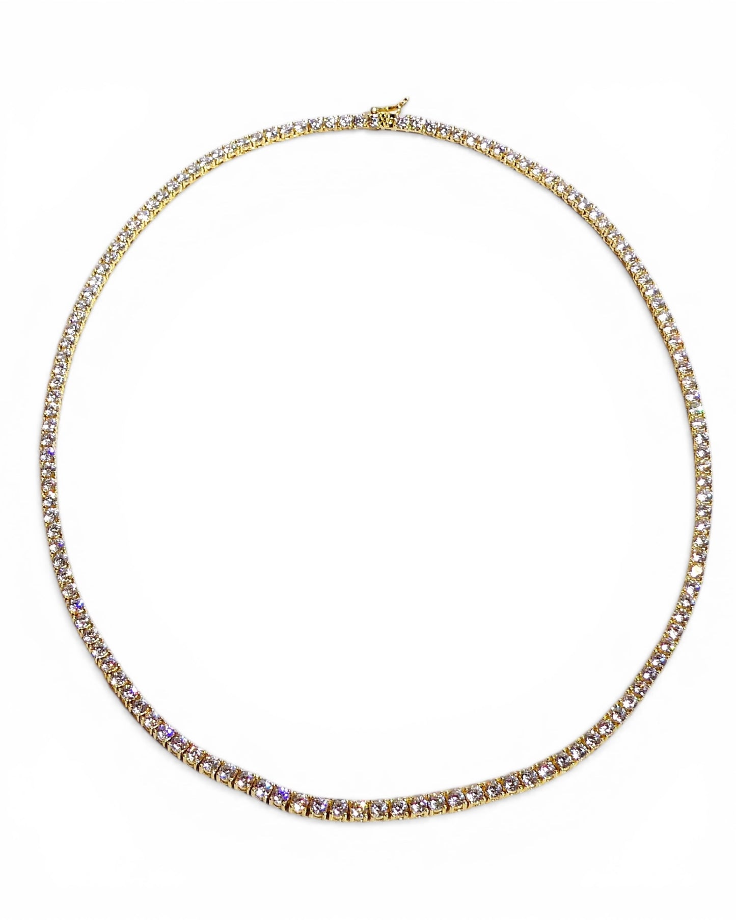 Gold Crystal Tennis Necklace