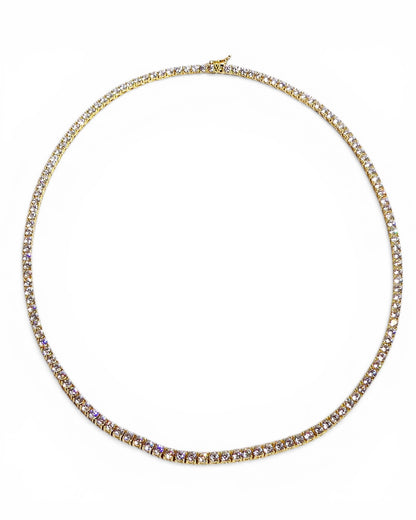 Gold Crystal Tennis Necklace