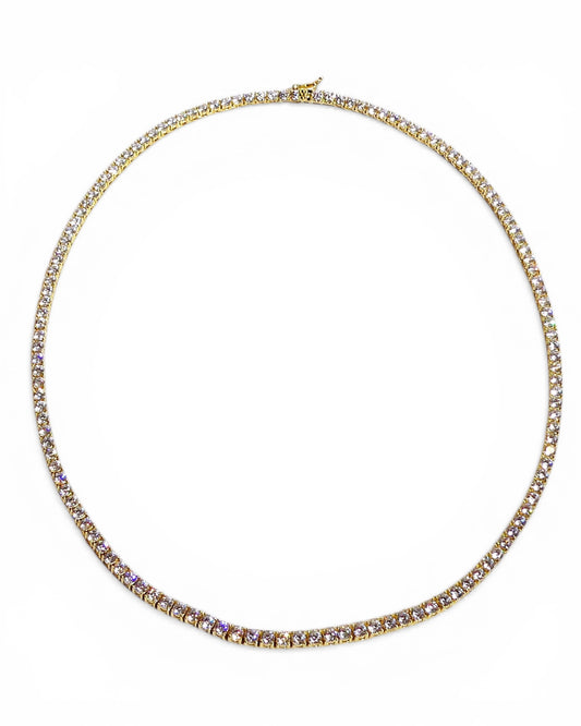 Gold Crystal Tennis Necklace
