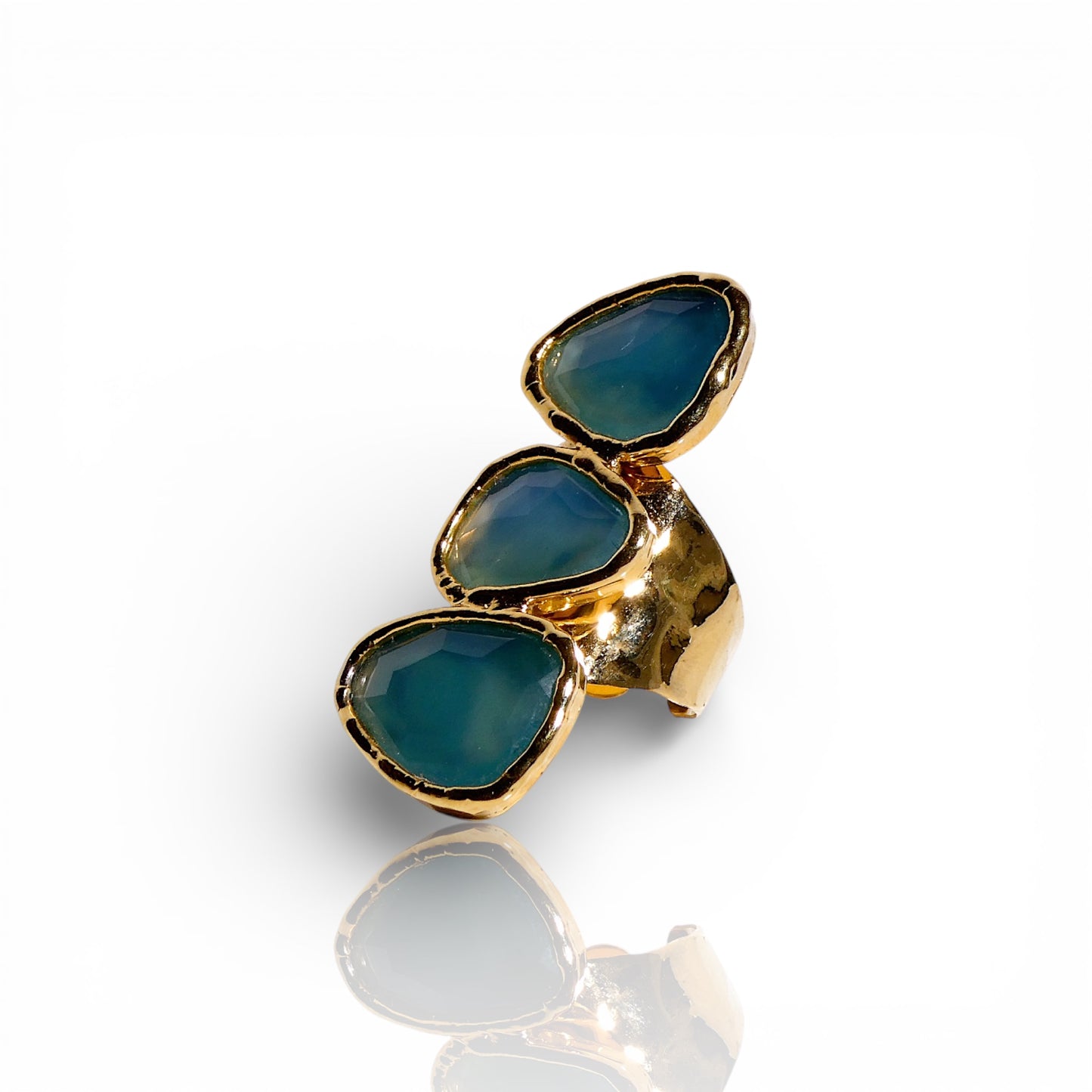 Stacked Blue Chalcedony Statement Ring