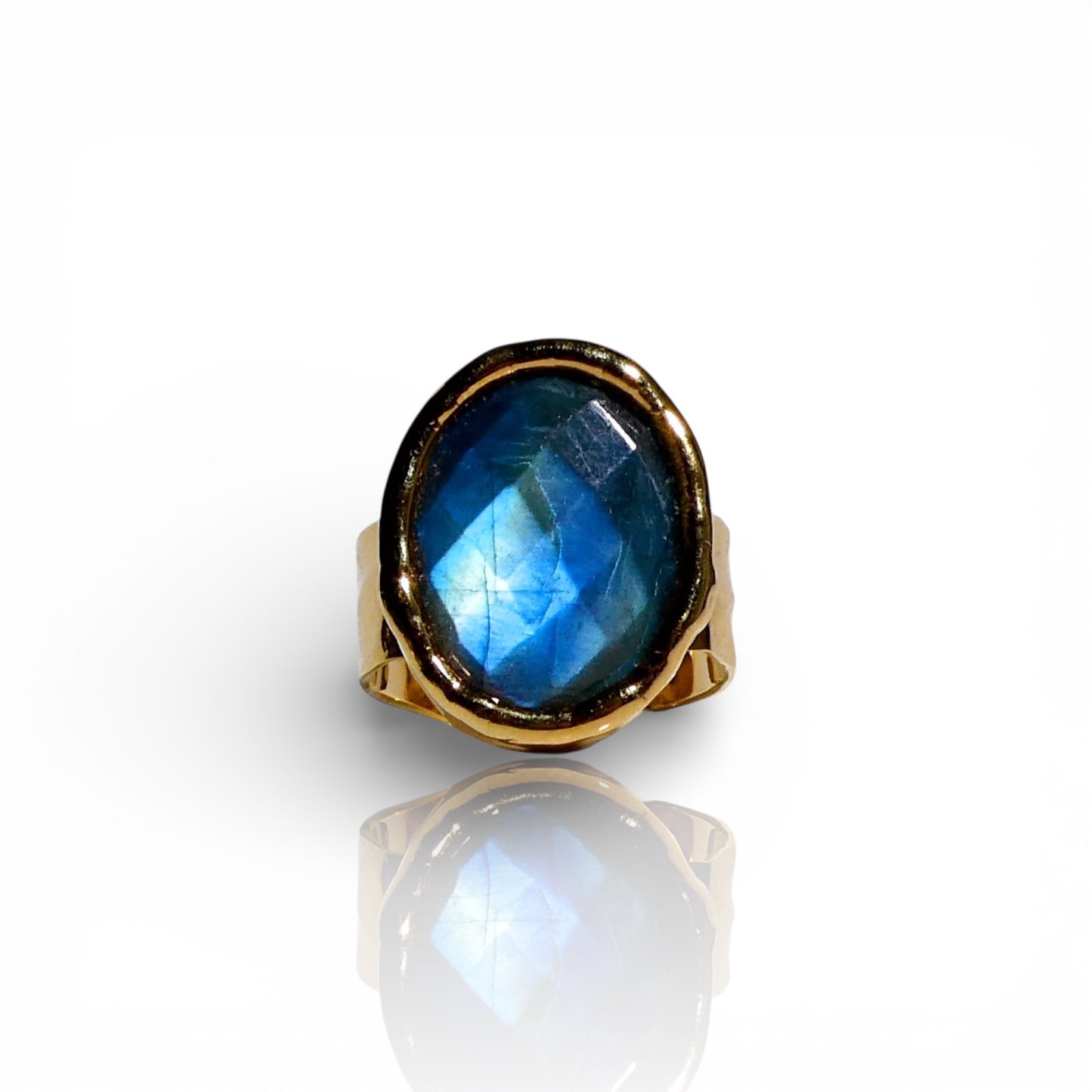 Small Oval Labradorite Ring