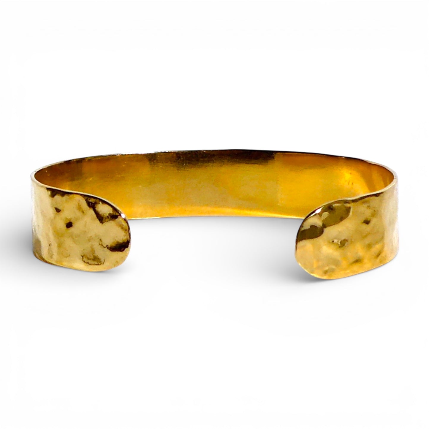 Hammered Gold Medium Width Cuff Bracelet