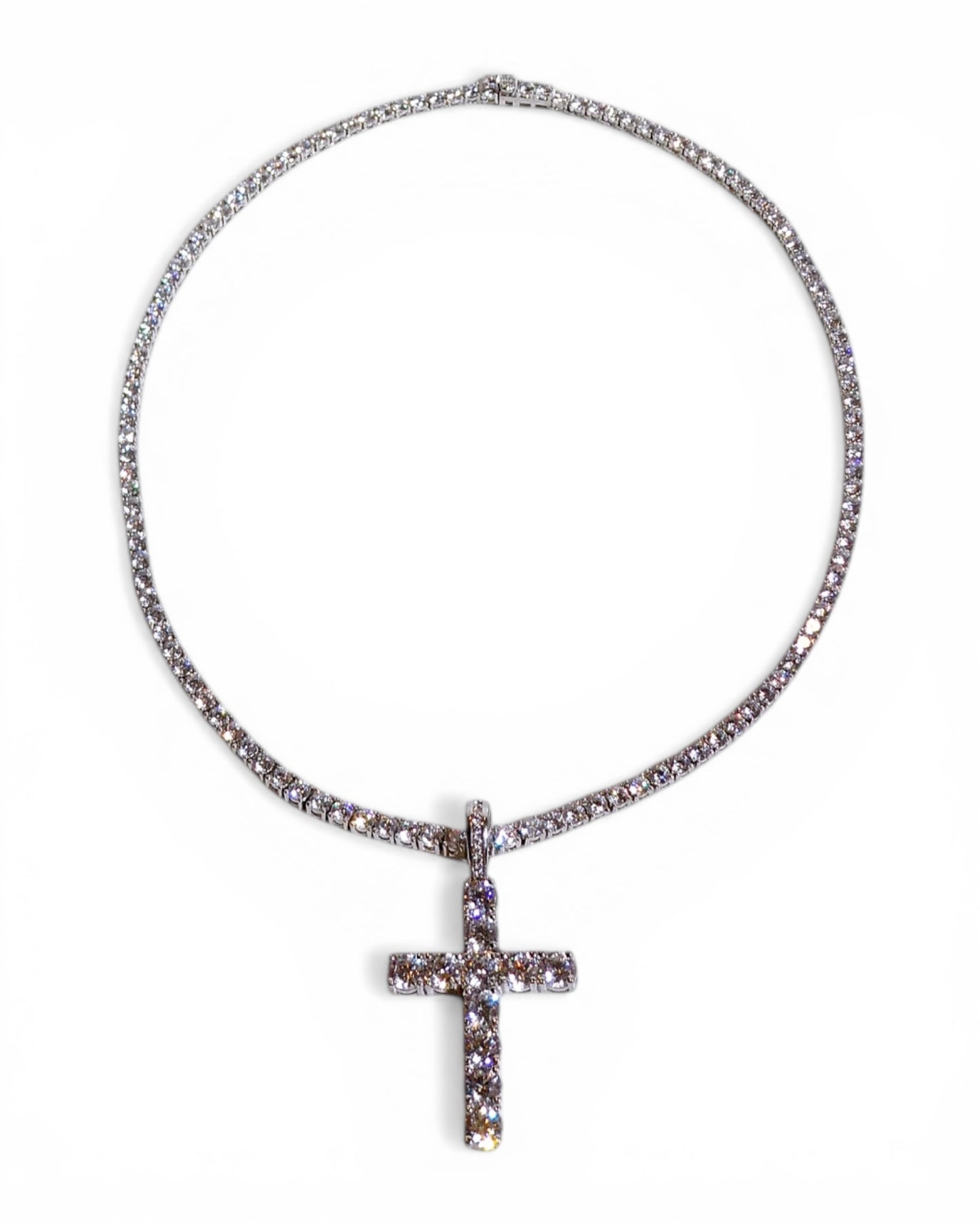 Large Crystal Cross Pendant