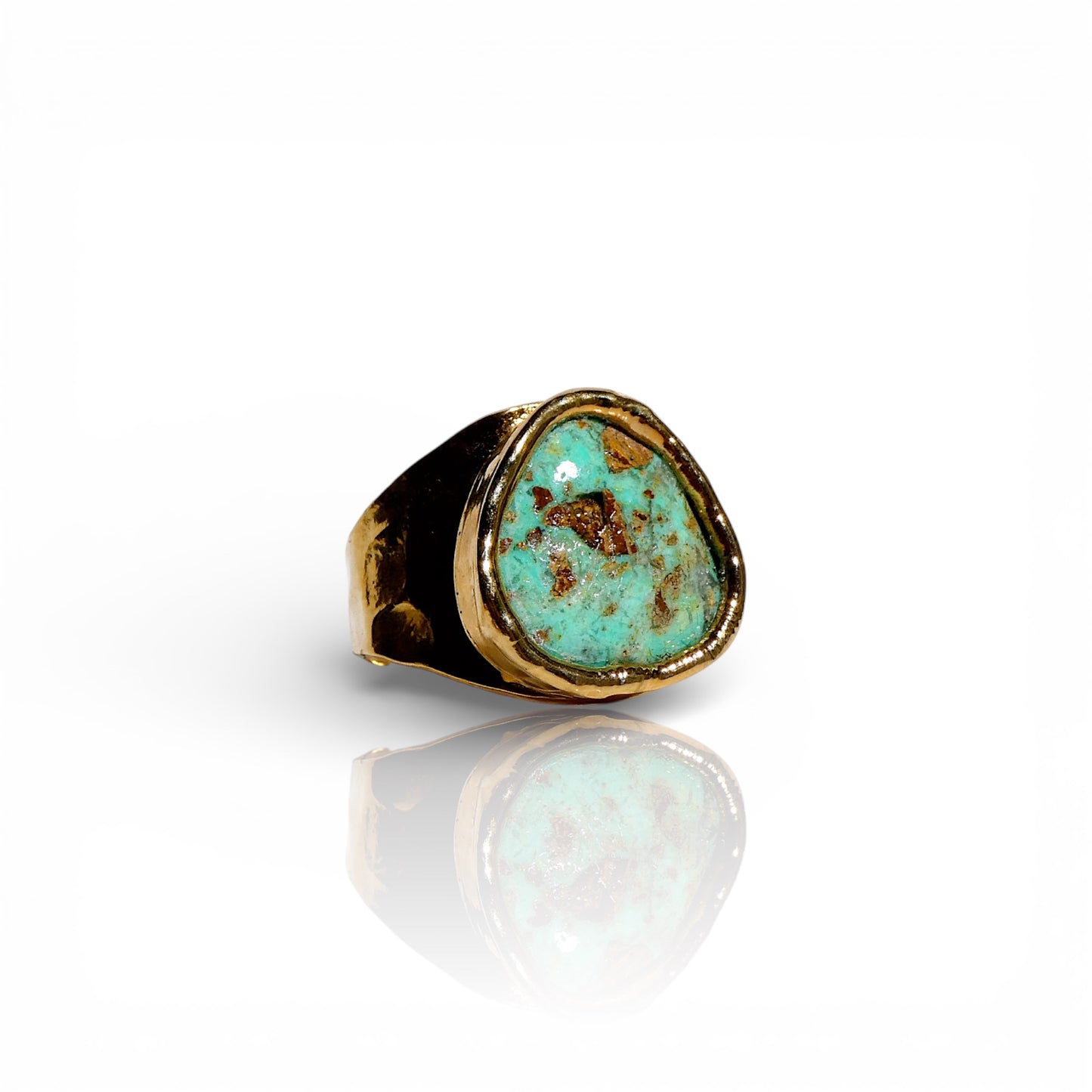 Natural Turquoise Teardrop Ring