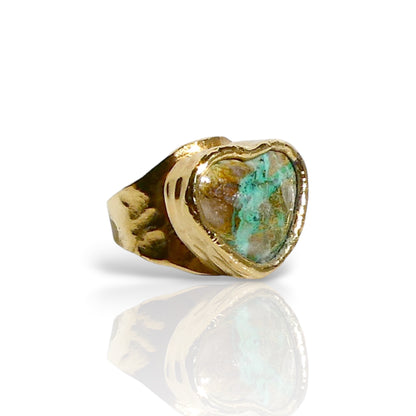Natural Turquoise Heart Ring