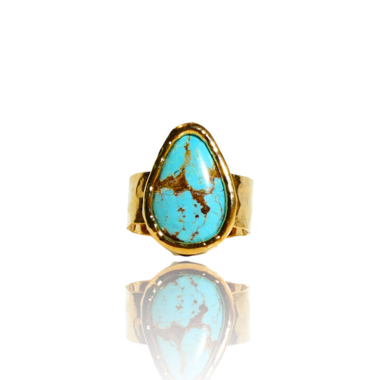 Small Pear Natural Turquoise Ring