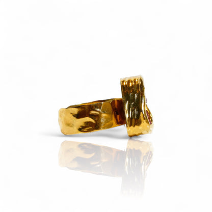 Triangular Red Druzy Ring