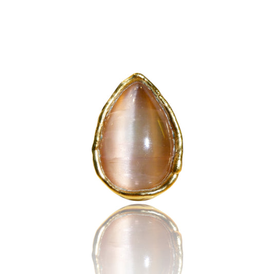 Pink Moonstone Cat’s Eye Ring