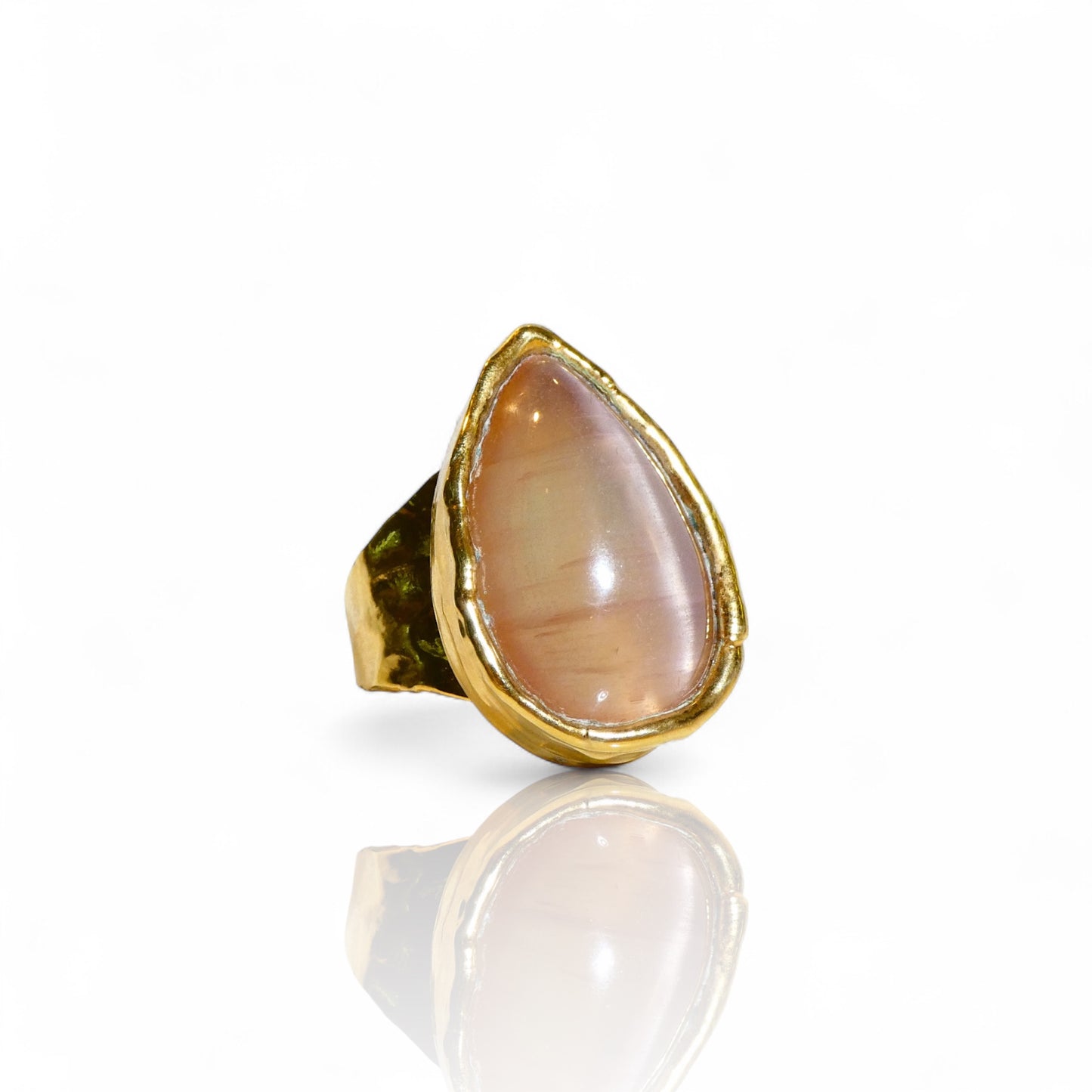 Pink Moonstone Cat’s Eye Ring