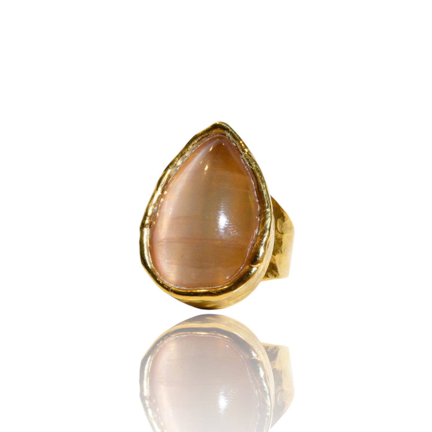 Pink Moonstone Cat’s Eye Ring