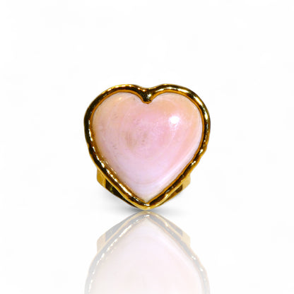 Pink Opal Heart Ring