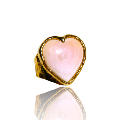 Pink Opal Heart Ring
