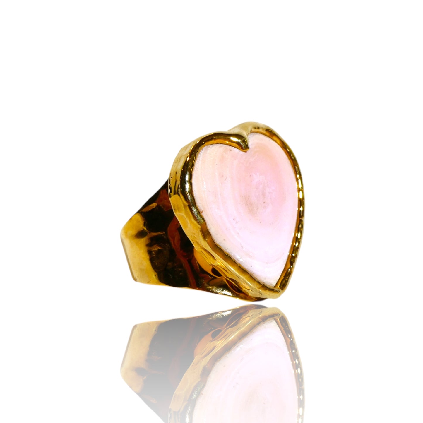 Pink Opal Heart Ring