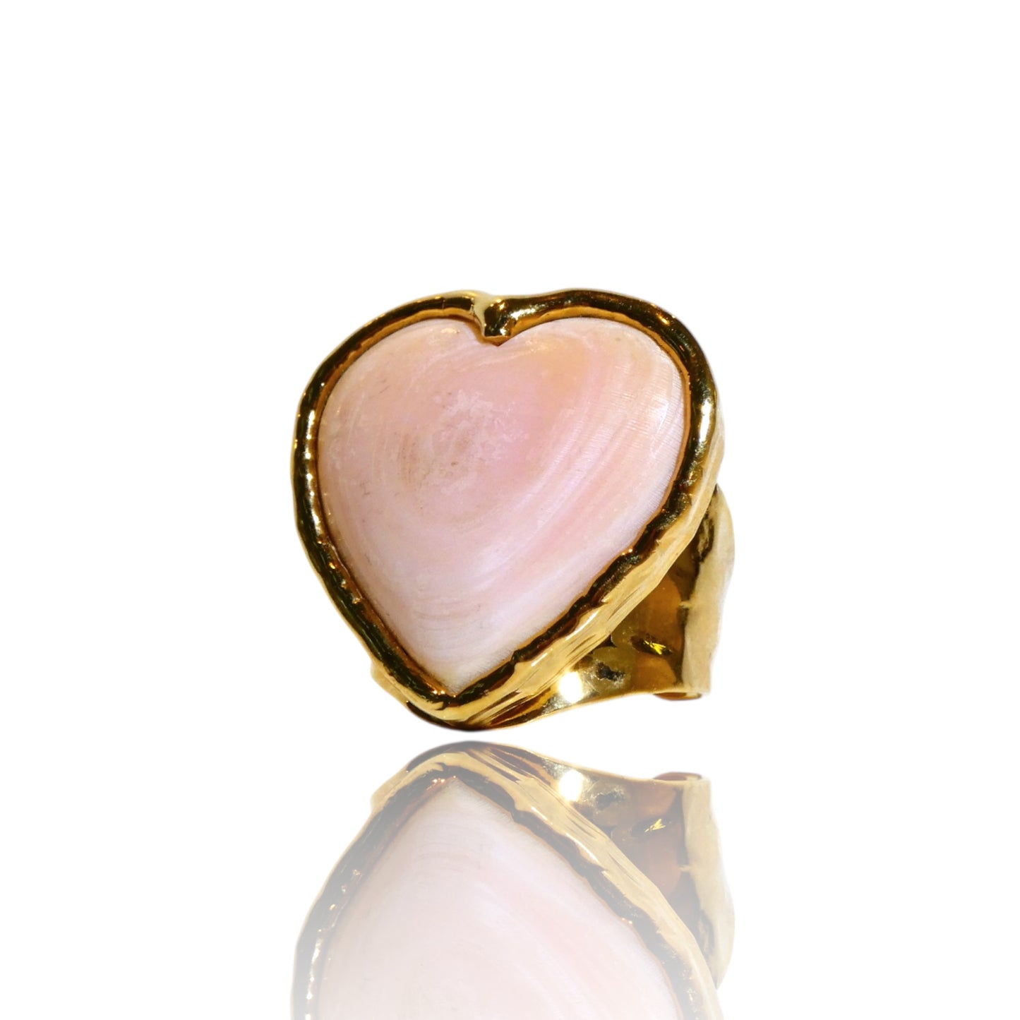 Pink Opal Heart Ring