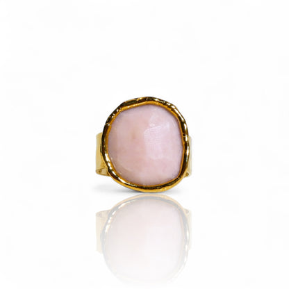 Small Round Rose Quartz Ring
