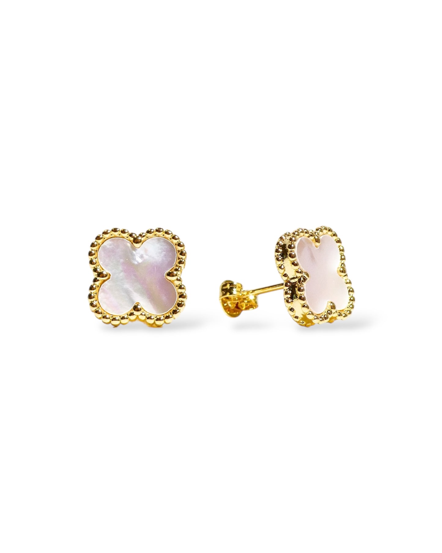 Mother of Pearl Clover Stud Earrings