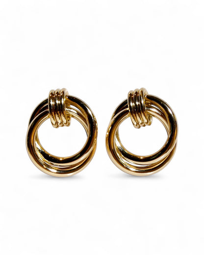 Gold Interlocking Hoop Earrings