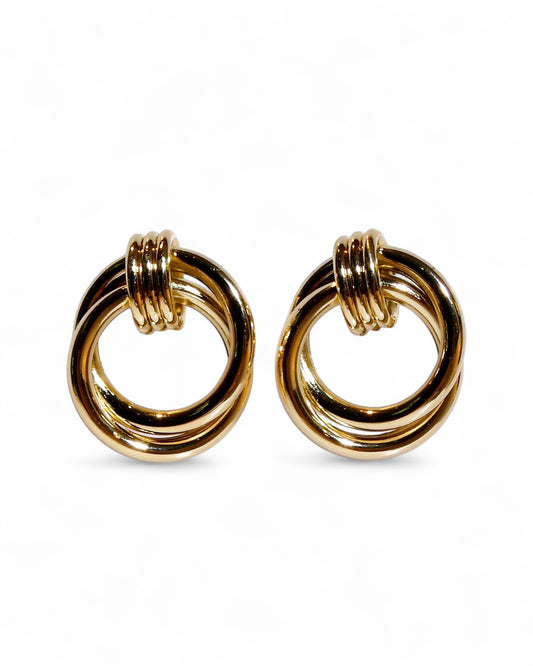 Gold Interlocking Hoop Earrings