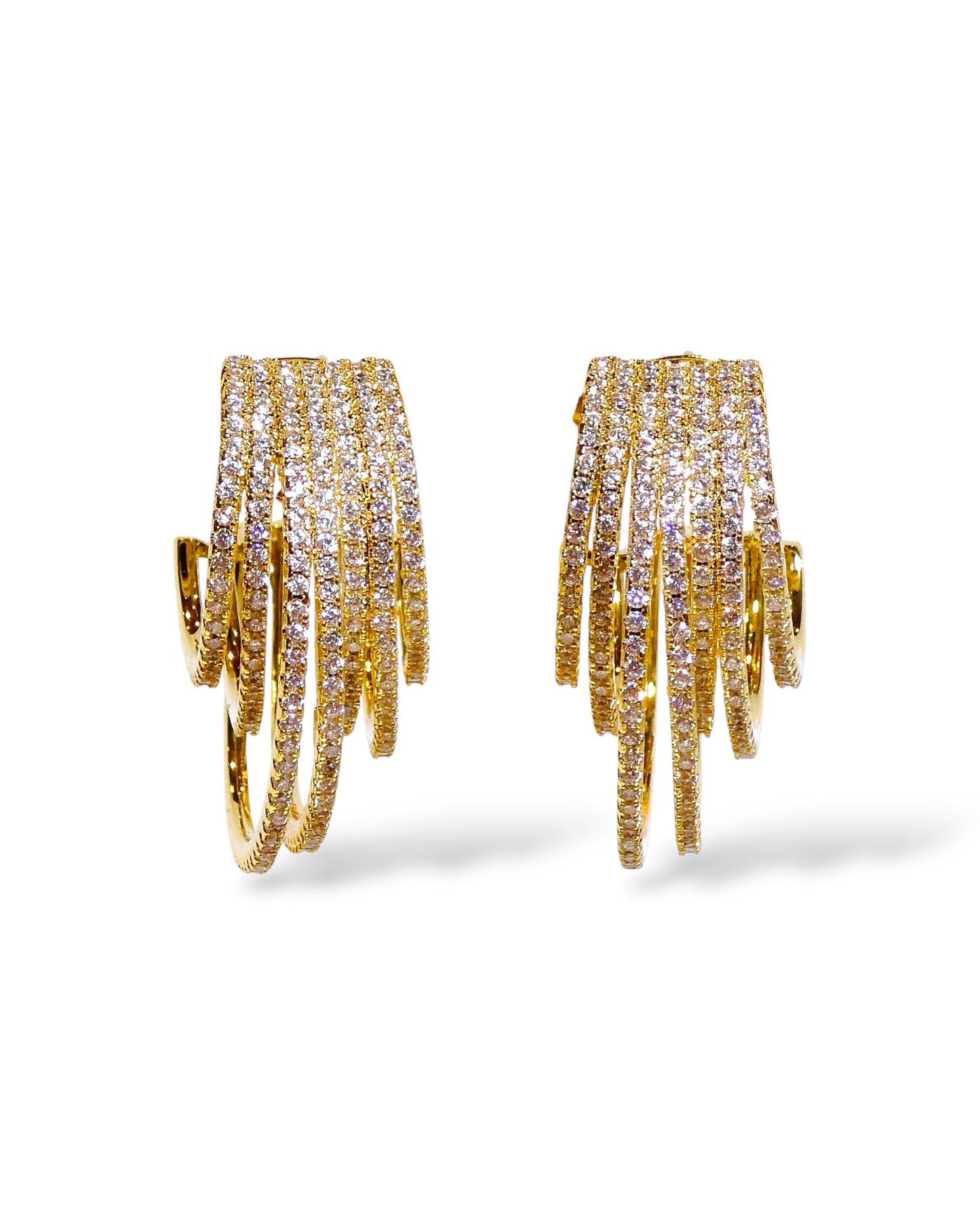 Layered Pavé Crystal Hoop Earrings