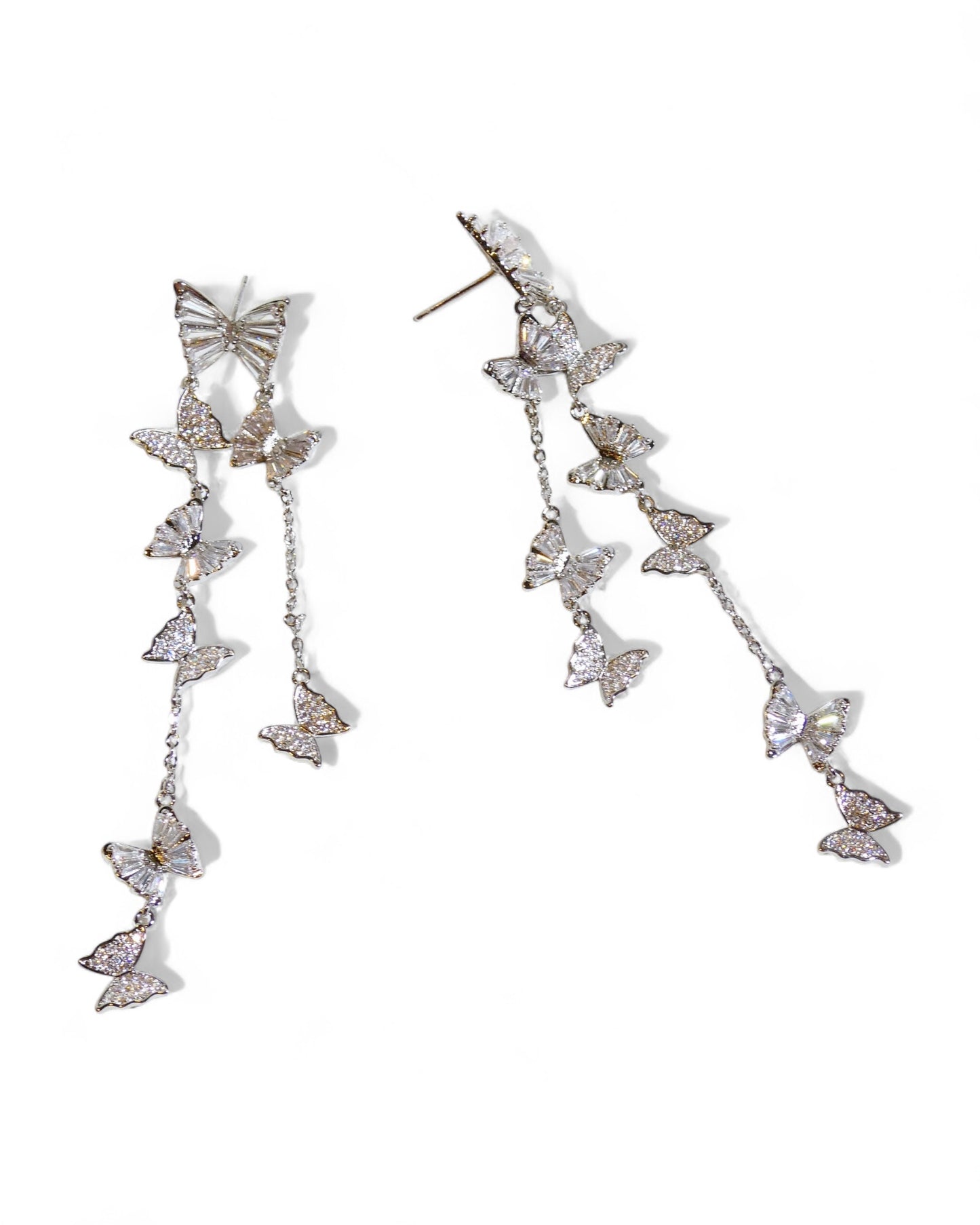 Crystal Butterfly Drop Earrings