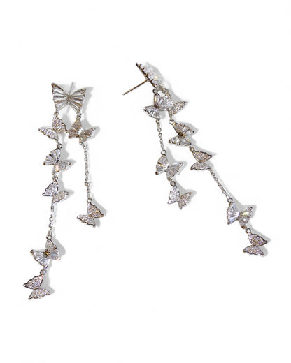 Crystal Butterfly Drop Earrings