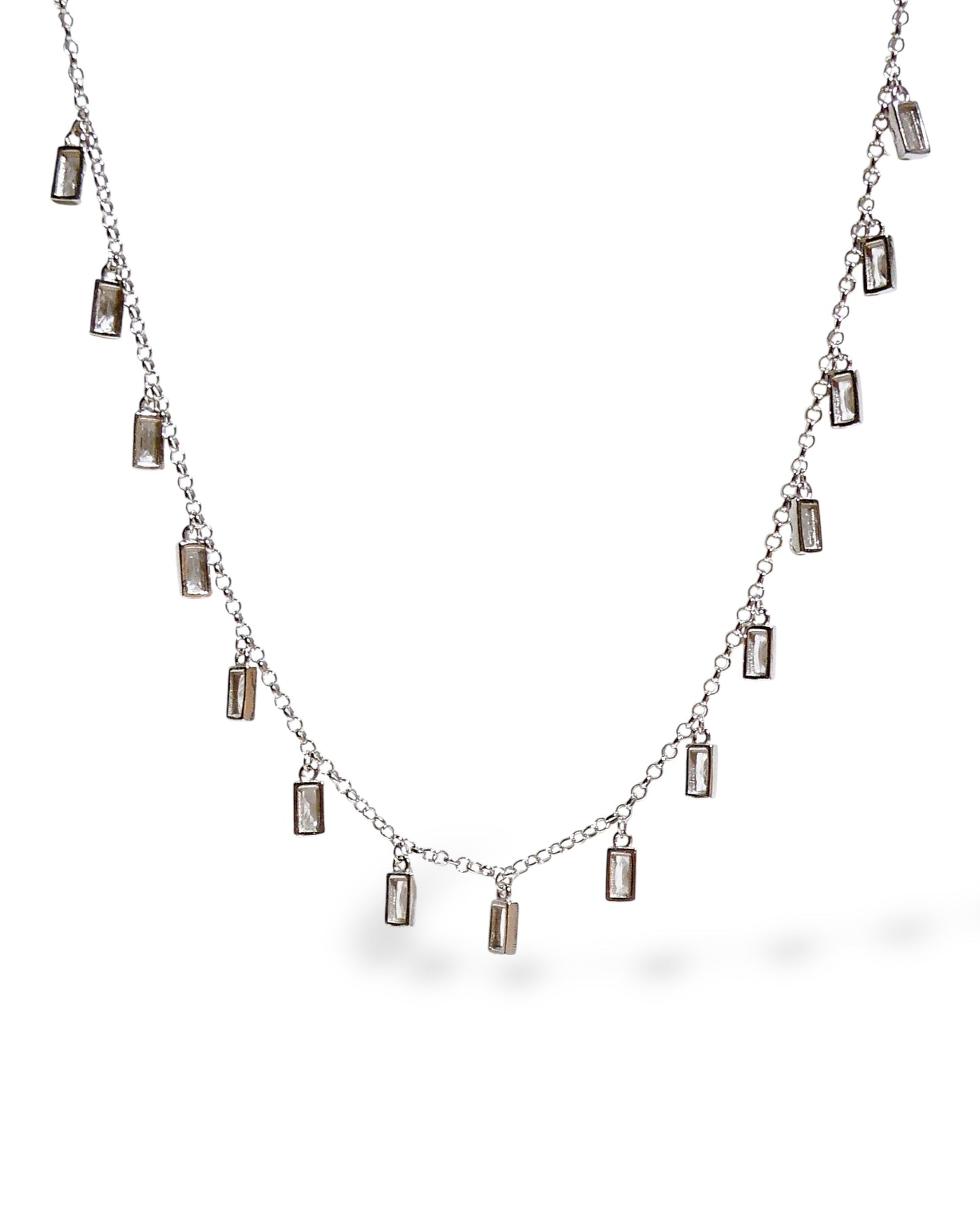 Baguette Dangles Chain Necklace