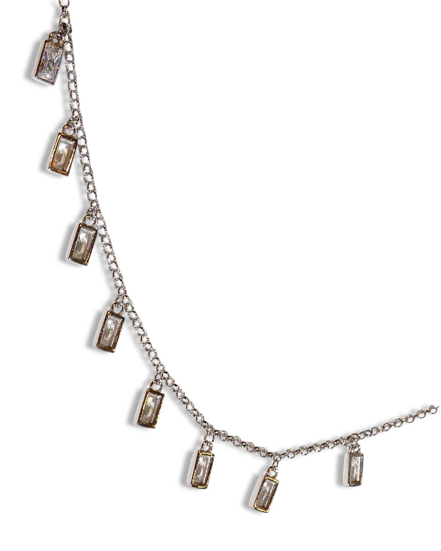 Baguette Dangles Chain Necklace