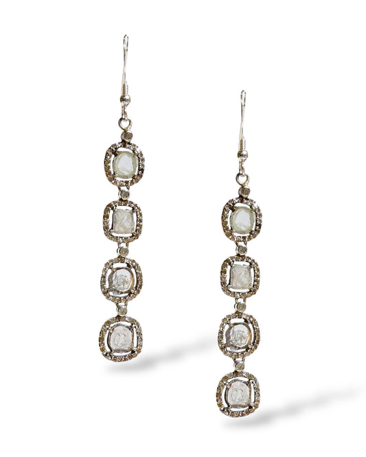 Sliced Diamond Drop Earrings