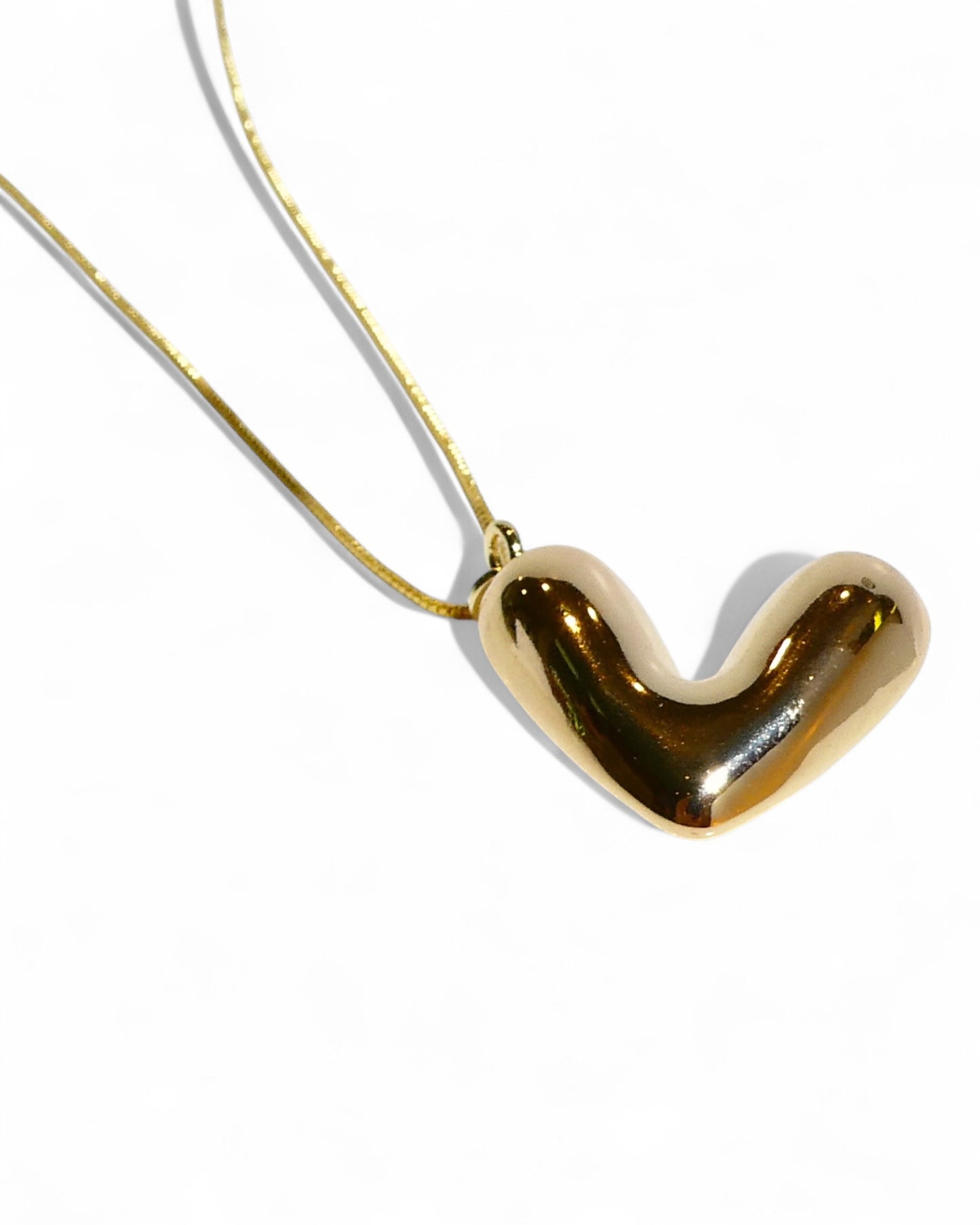 Puffy Sideways Heart Pendant Necklace