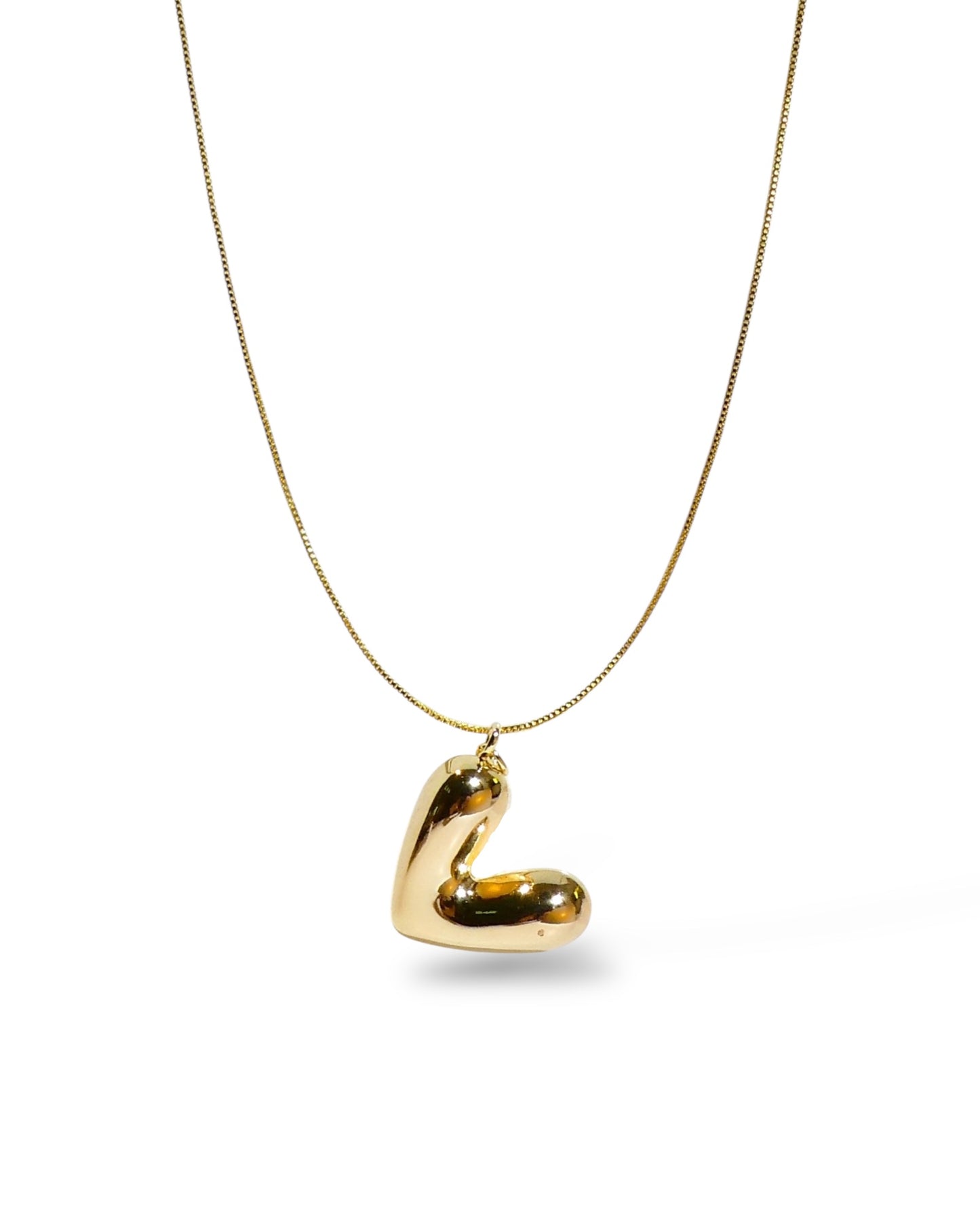 Puffy Sideways Heart Pendant Necklace