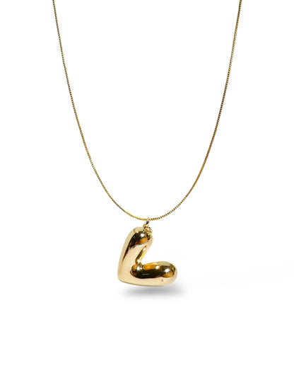 Puffy Sideways Heart Pendant Necklace