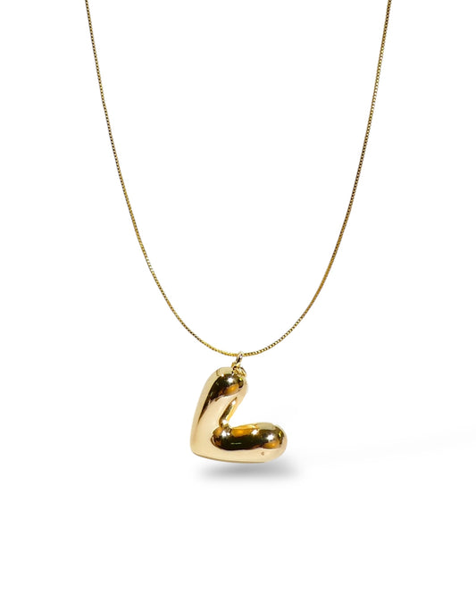 Puffy Sideways Heart Pendant Necklace