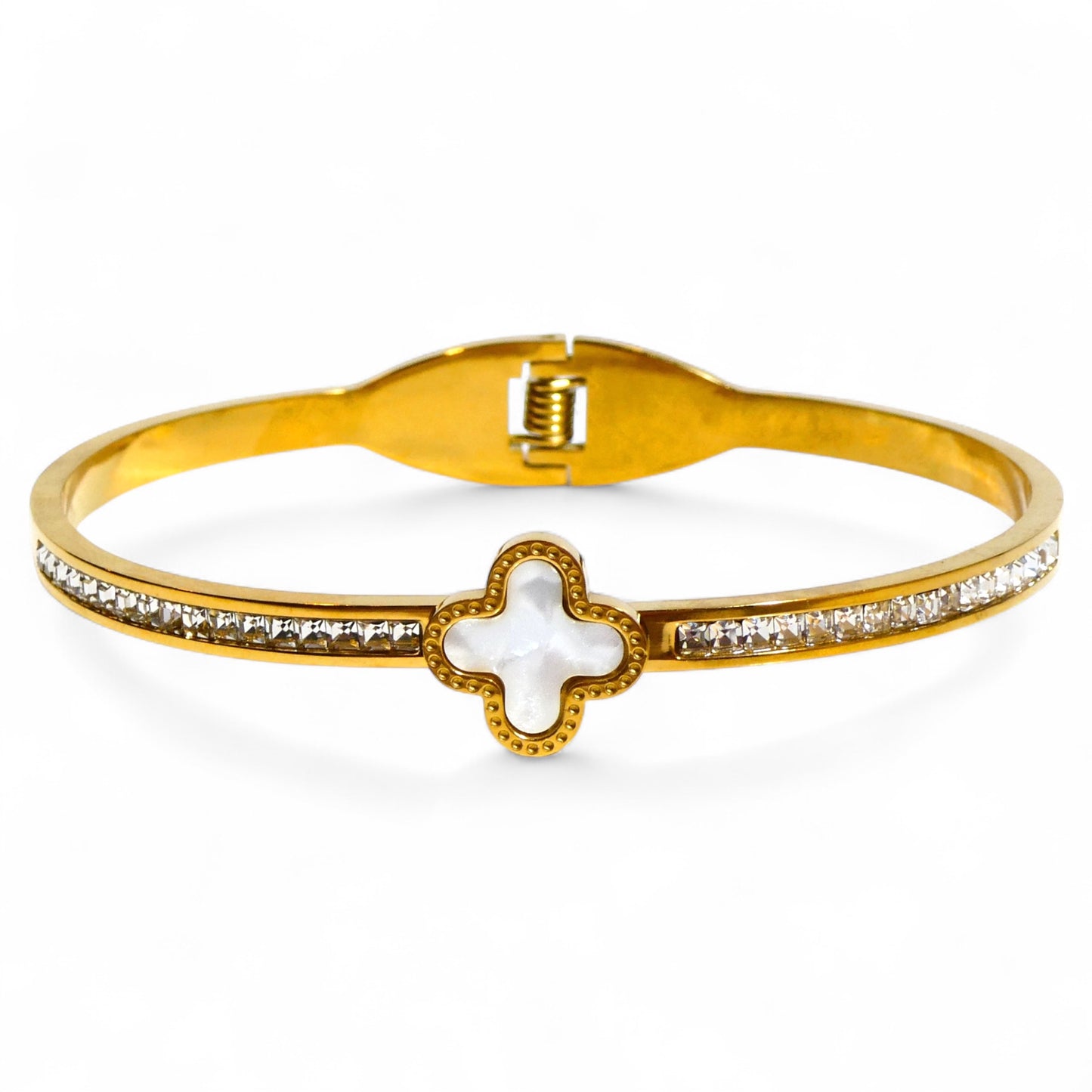 Gold & Crystal Hinged Stacking Bracelets