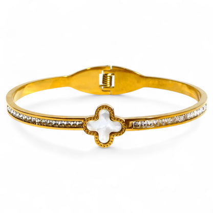 Gold & Crystal Hinged Stacking Bracelets
