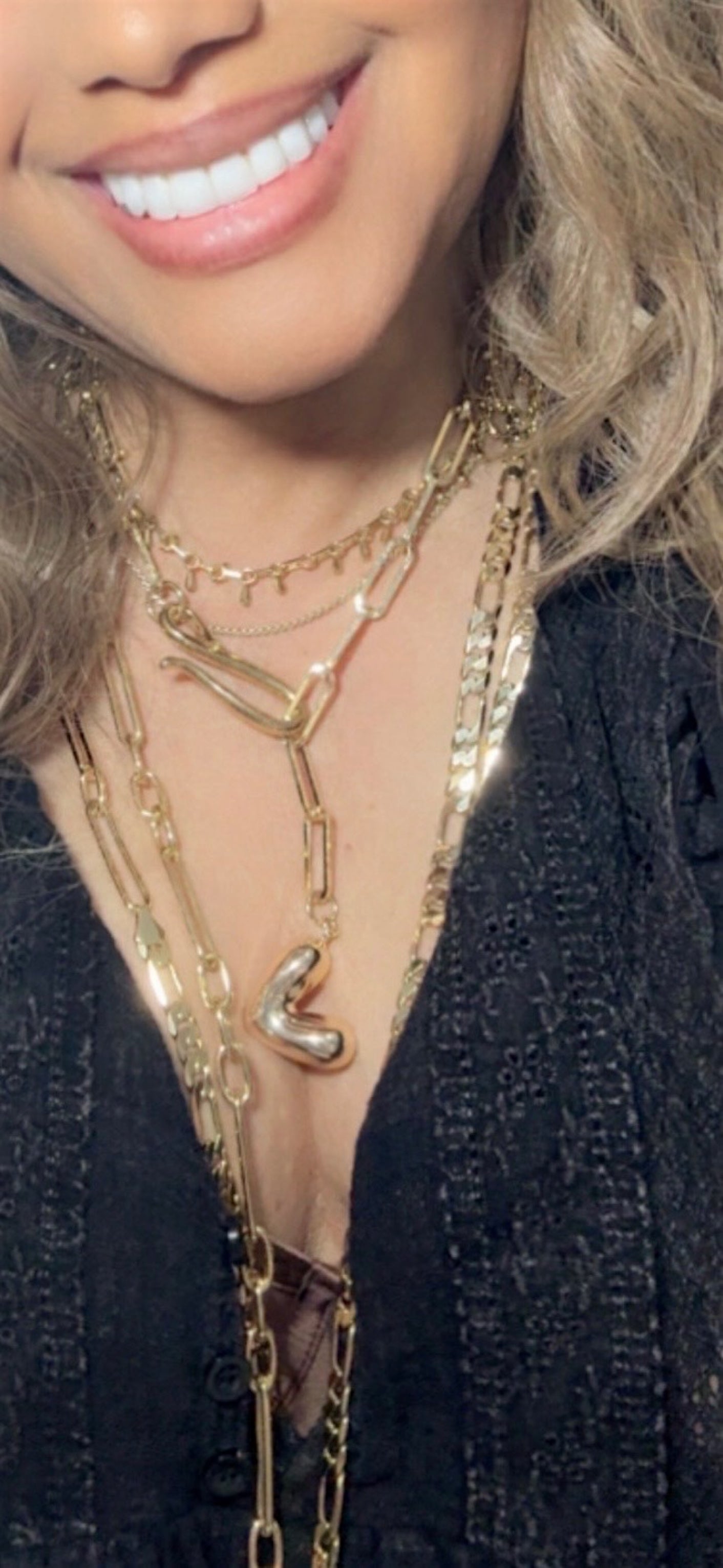 Puffy Sideways Heart Pendant Necklace