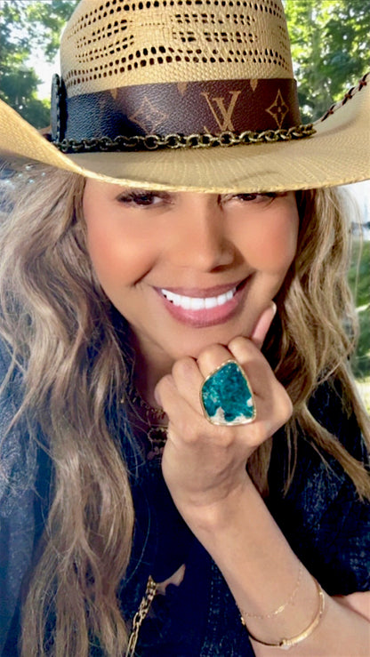 Angled Chrysocolla Ring