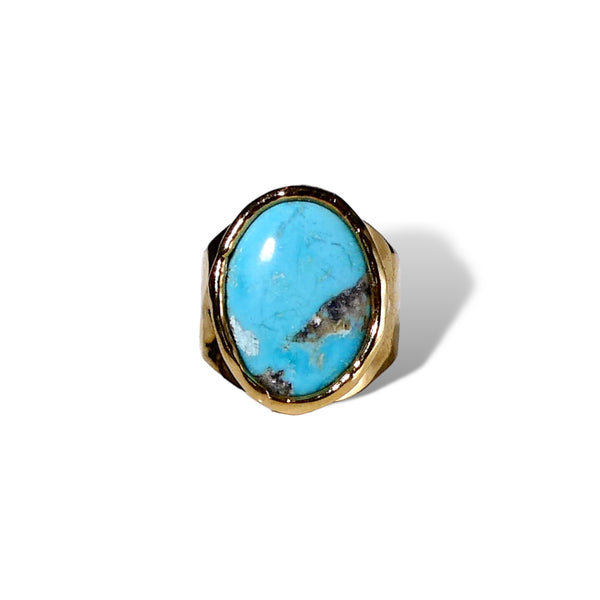 Oval Turquoise Adjustable Ring