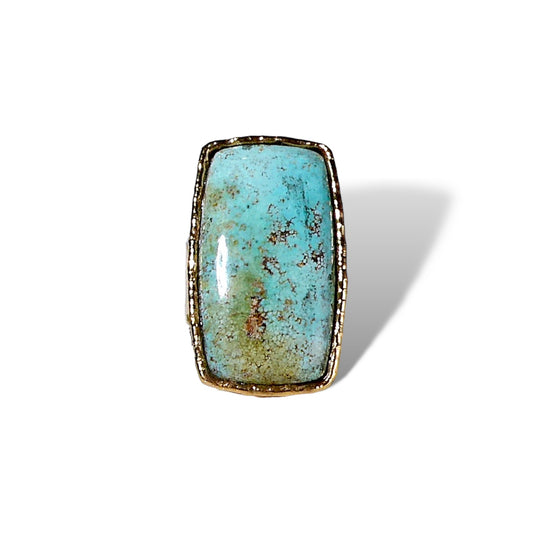 Rectangular Turquoise Adjustable Ring