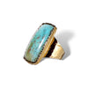 Rectangular Turquoise Adjustable Ring