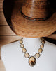 sapphire and Diamond Cabochon Pendant Necklace