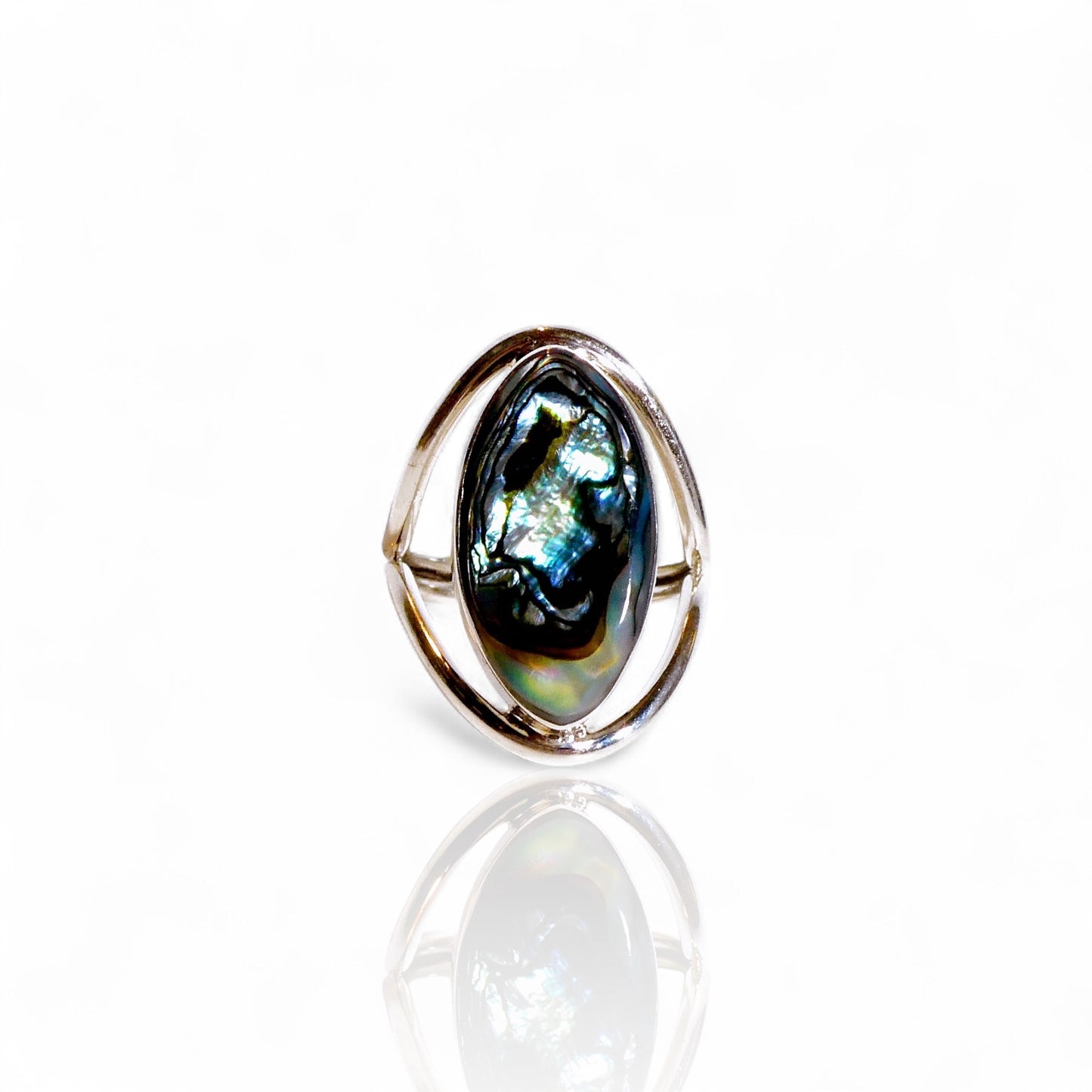 Sterling Silver 925 Abalone Shell Ring
