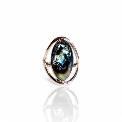 Sterling Silver 925 Abalone Shell Ring
