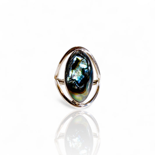 Sterling Silver 925 Abalone Shell Ring