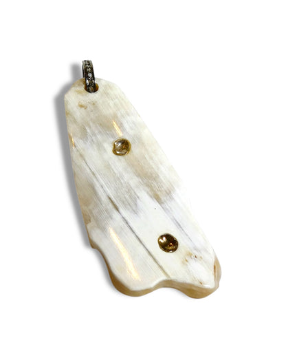 Horn and Sliced Diamond Pendant