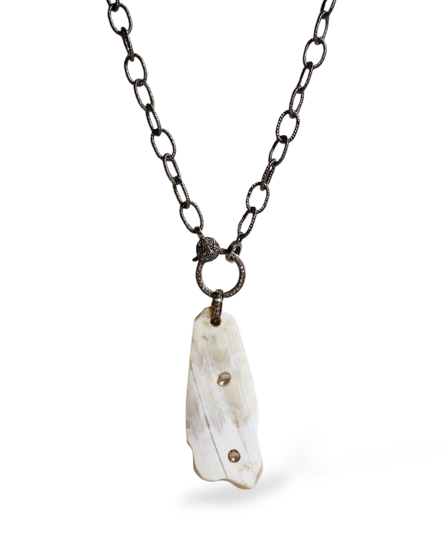 Horn and Sliced Diamond Pendant