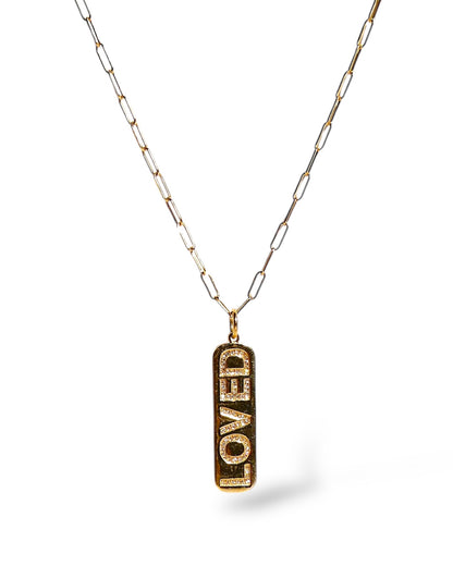 Loved 14k Diamond Pendant Paperclip Chain Necklace