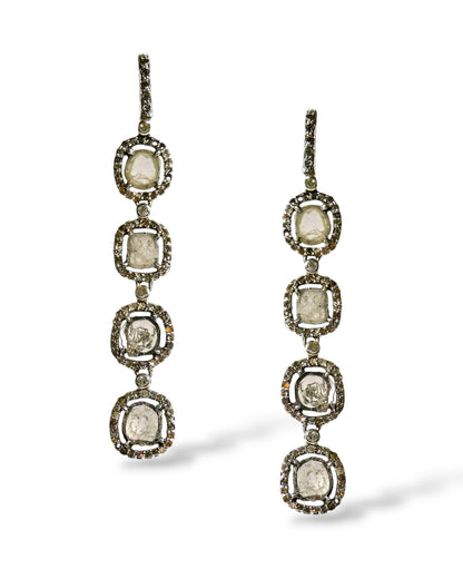 Sliced Diamond Drop Earrings
